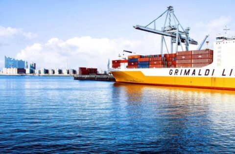 cargo ship carrying modular dwelling enroute to Australia
